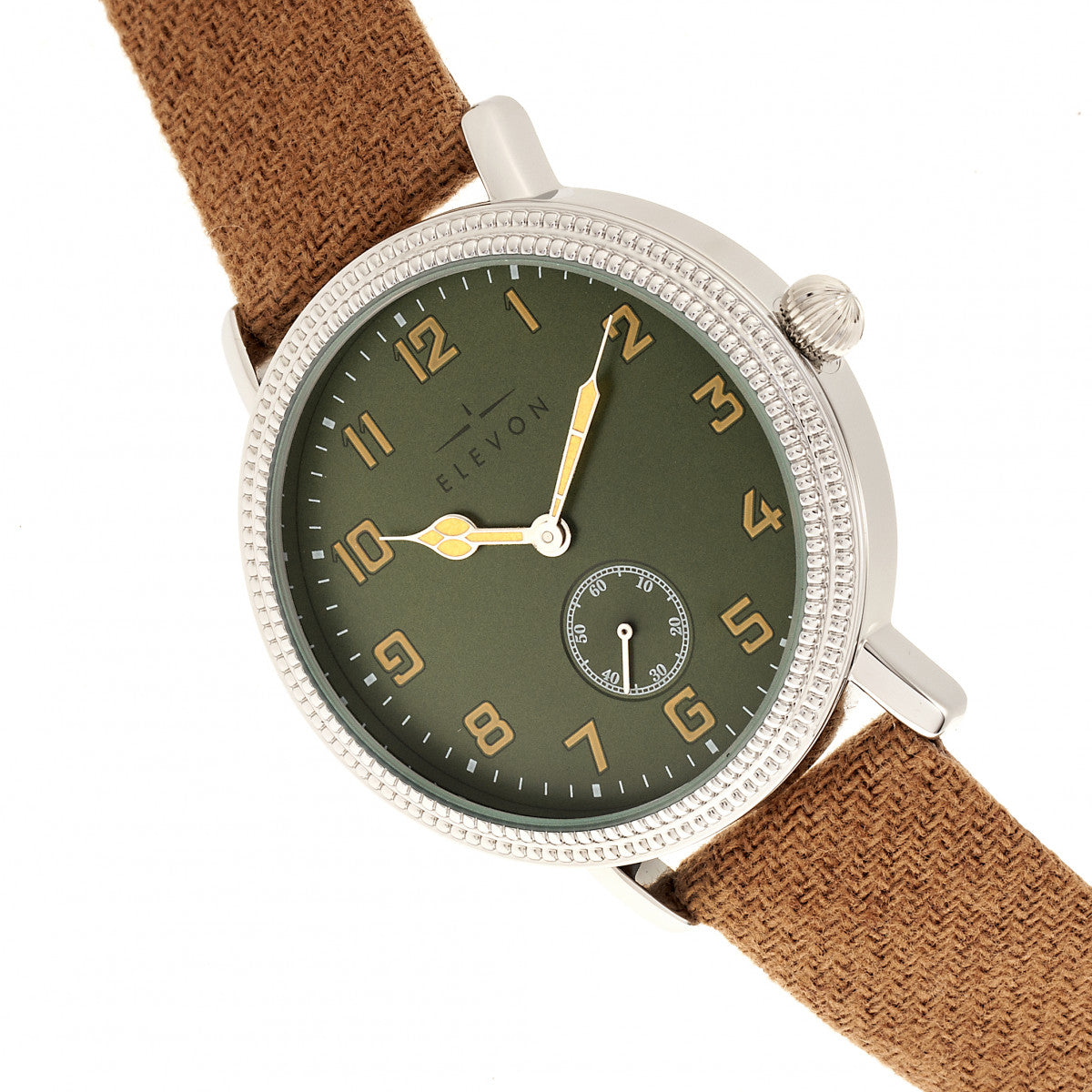 Elevon Northrop Wool-Overlaid Leather-Band Watch - Camel/Green