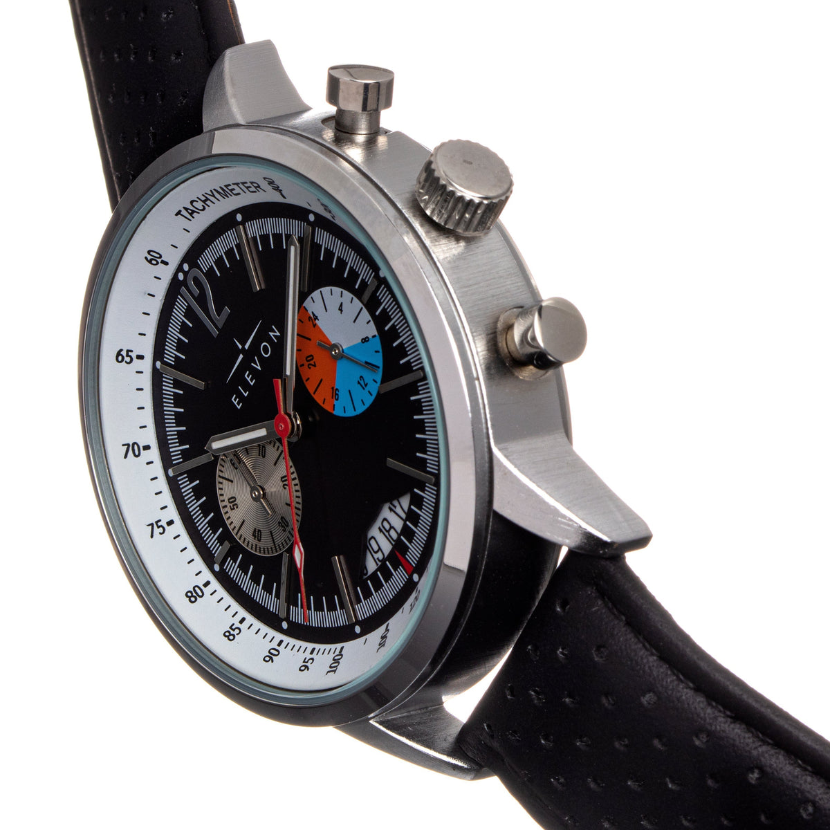 Elevon Torque Genuine Leather-Band Watch w/Date