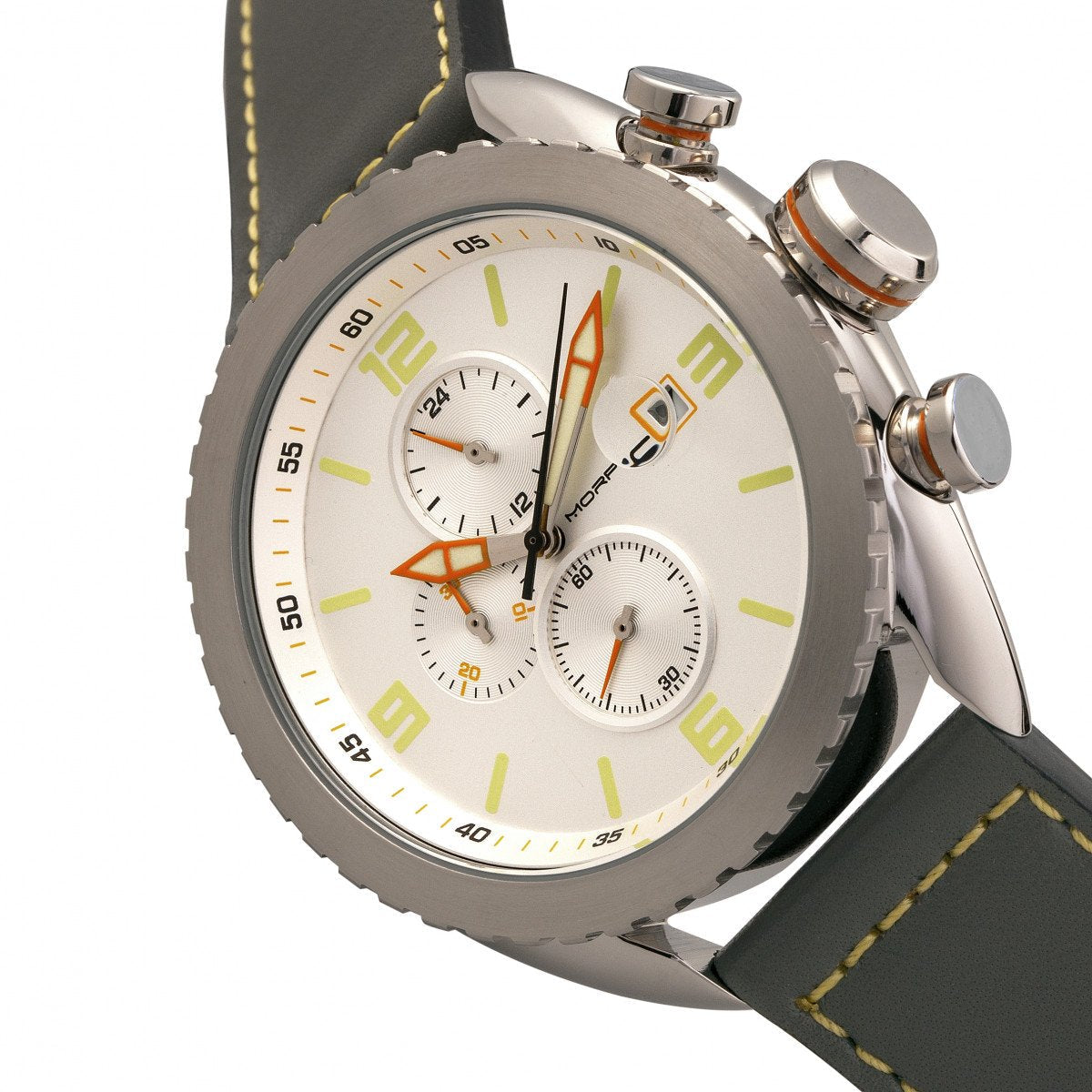Morphic M64 Series Chronograph Leather-Band Watch w/ Date