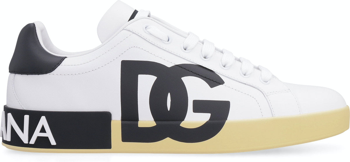 LEATHER PORTOFINO SNEAKERS WITH DG LOGO
