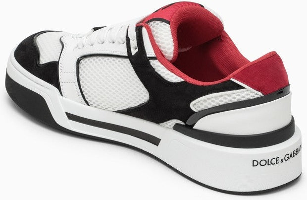 BLACK AND WHITE LEATHER TRAINER