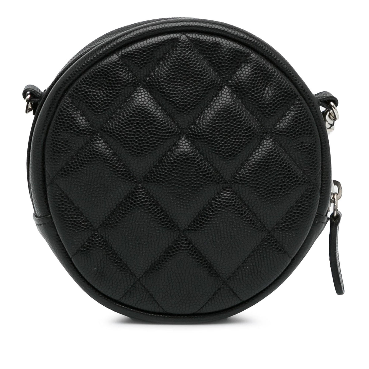 Chanel CC Quilted Caviar Round Clutch With Chain (SHG-Zm82jl)