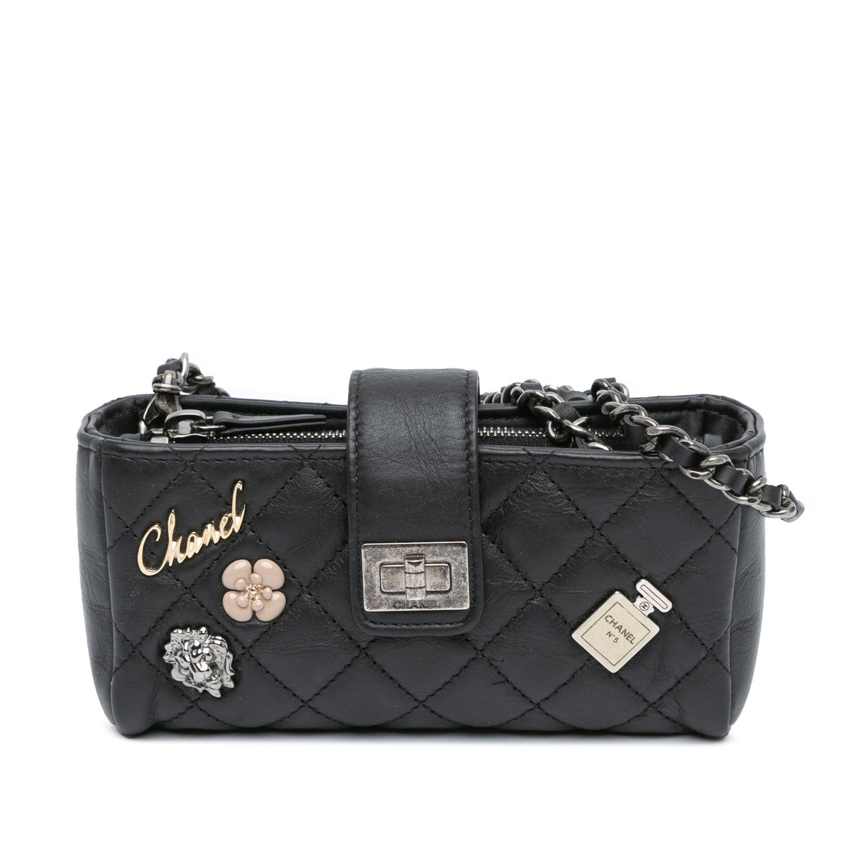 Top Quality Chanel Mini Reissue 2.55 Quilted Calfskin Lucky Charms Clutch on Chain (SHG-uMLNK2)