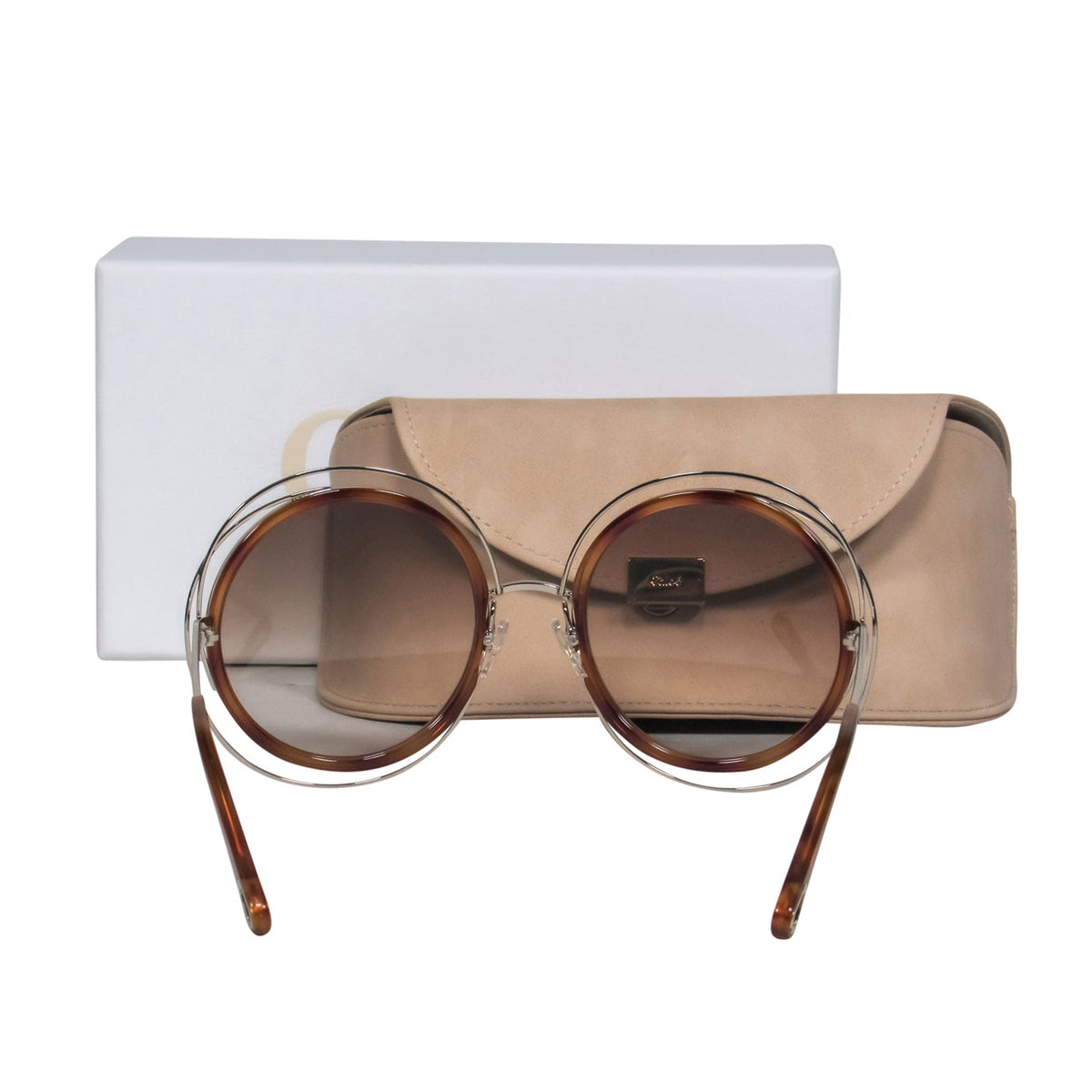 Chloe - Brown Tortoise Large Round Sunglasses