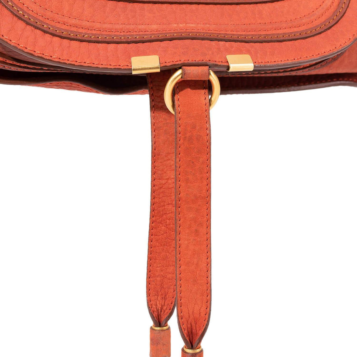 Chloe Calfskin Medium Marcie Saddle Bag Brown