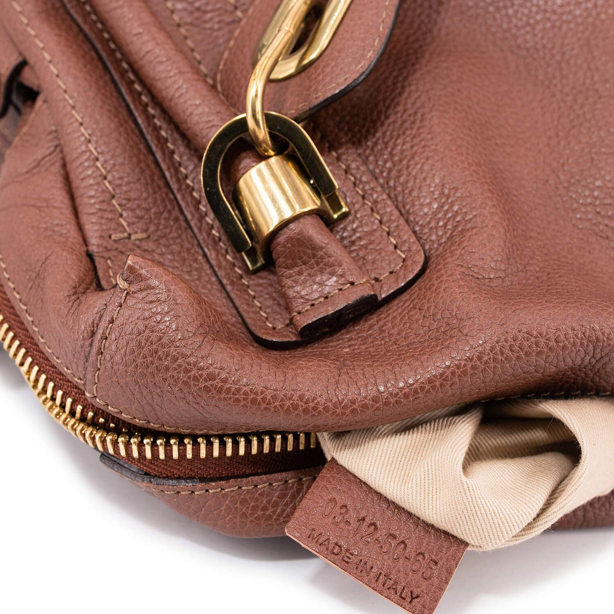 Chloe Calfskin Medium Paraty Bag Brown