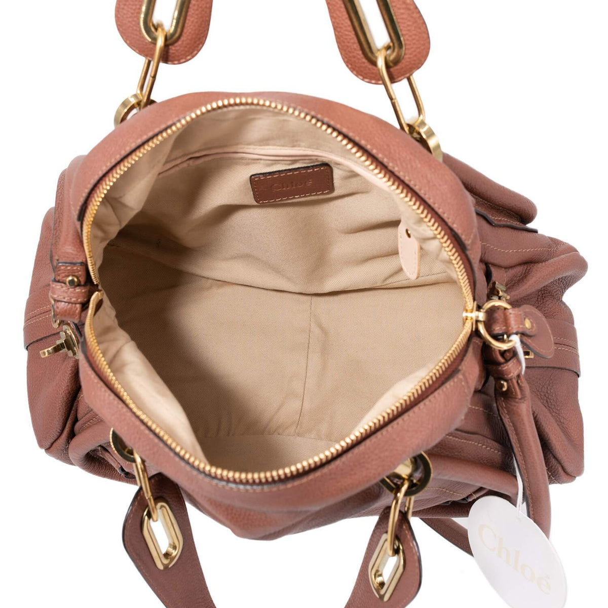 Chloe Calfskin Medium Paraty Bag Brown