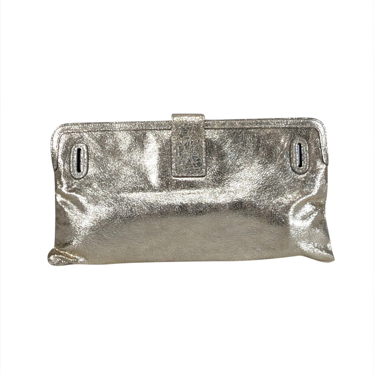 Chloe - Gold Metallic Leather Long Clutch