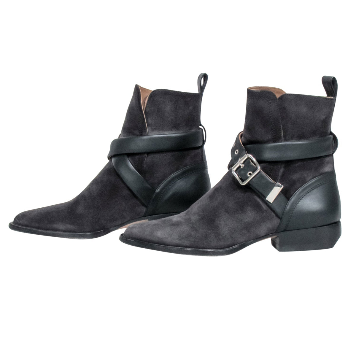 Chloe - Grey Suede " Rylee Strap" Booties Sz 8
