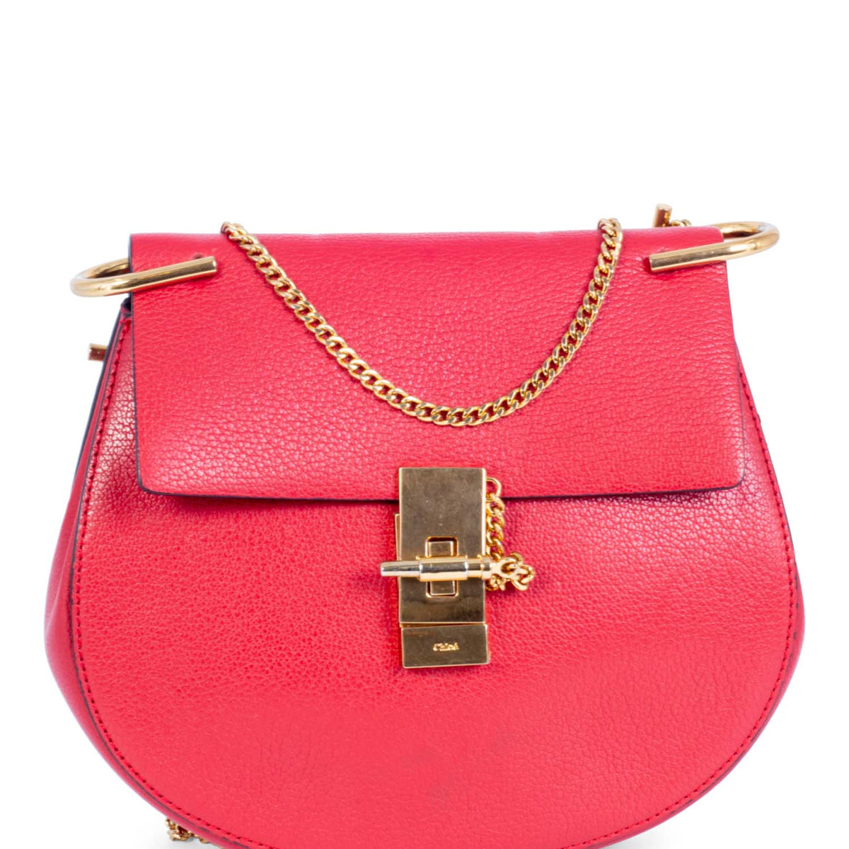 Chloe Leather Drew Messenger Bag Red