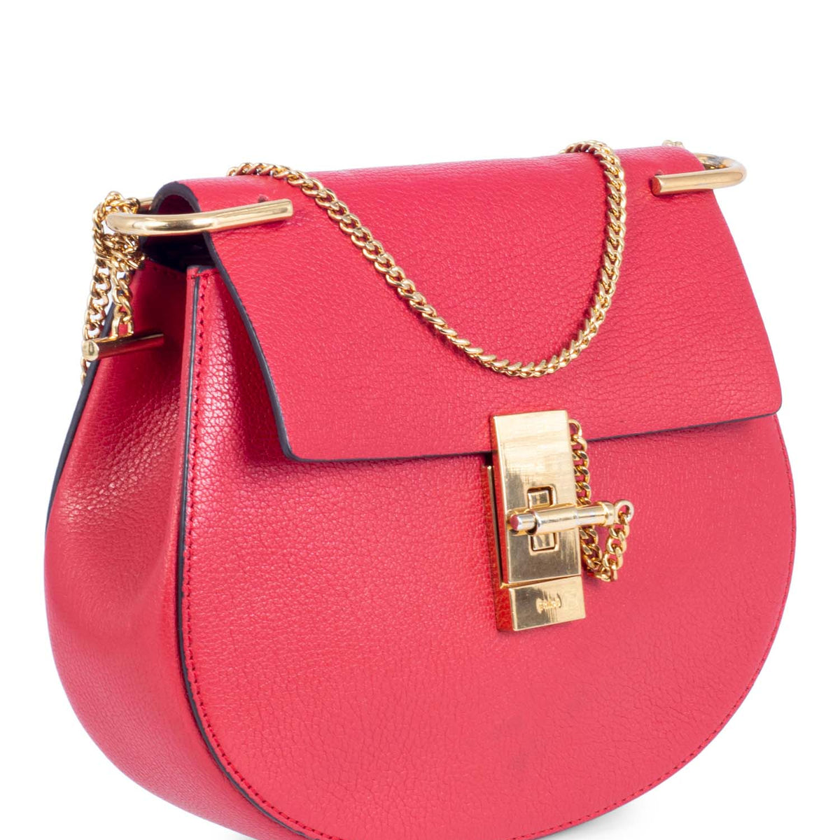 Chloe Leather Drew Messenger Bag Red