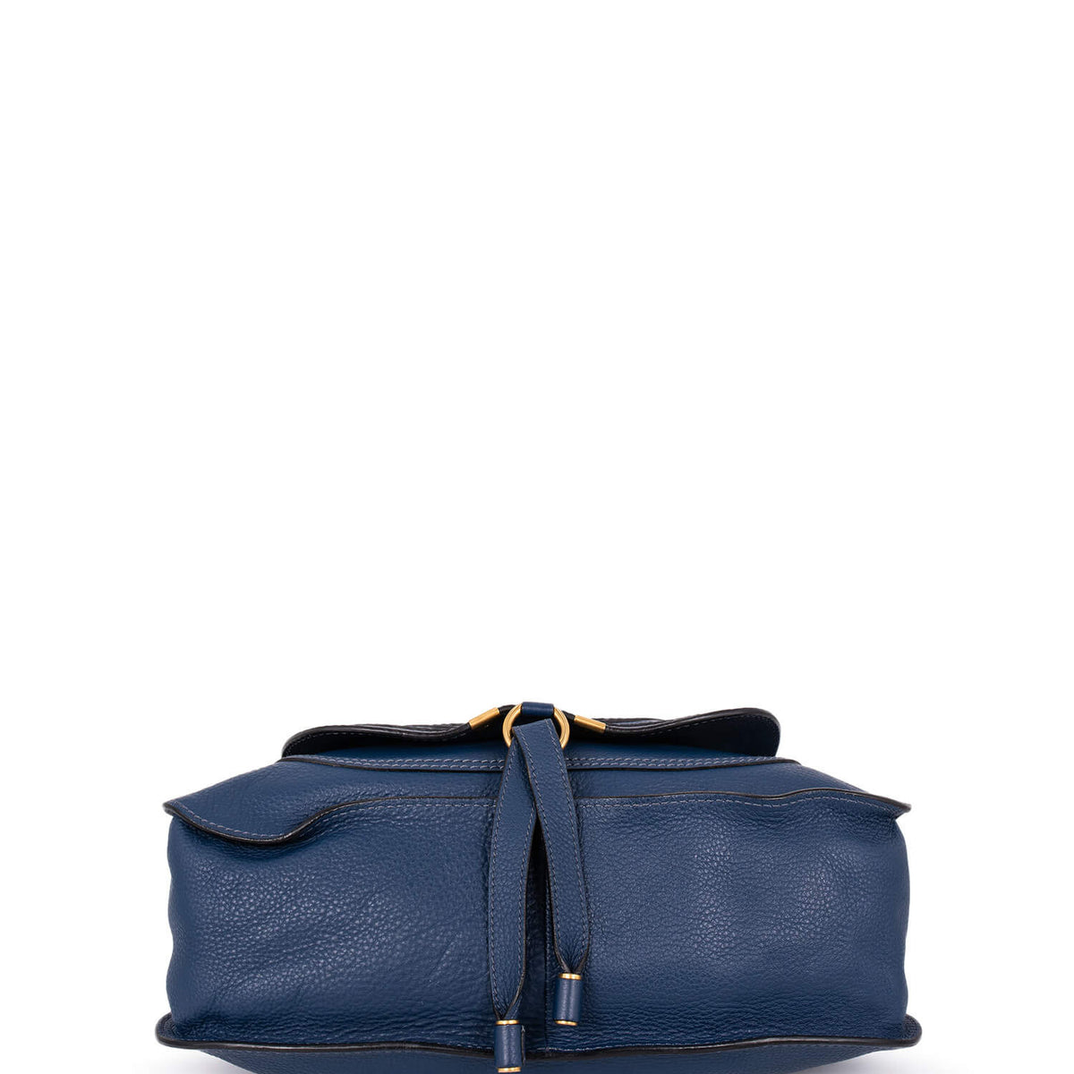 Chloe Leather Medium Marcie Satchel Bag Navy Blue