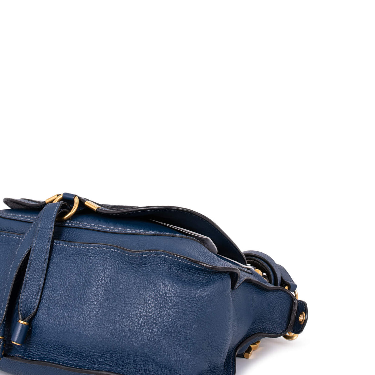 Chloe Leather Medium Marcie Satchel Bag Navy Blue