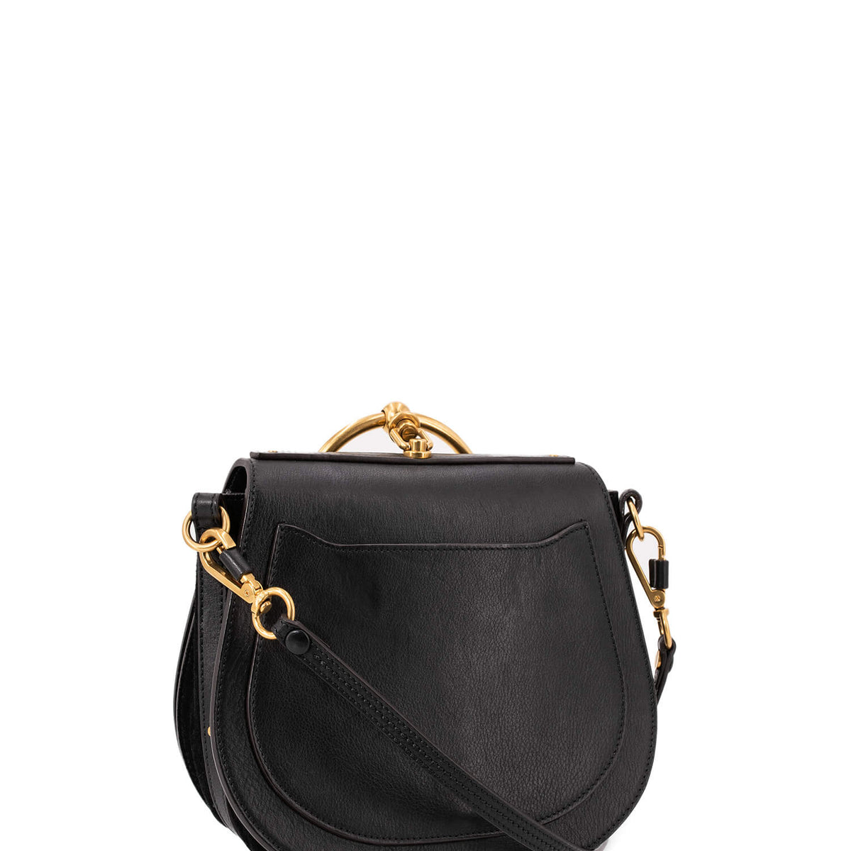 Chloe Leather Medium Nile Bracelet Bag Black