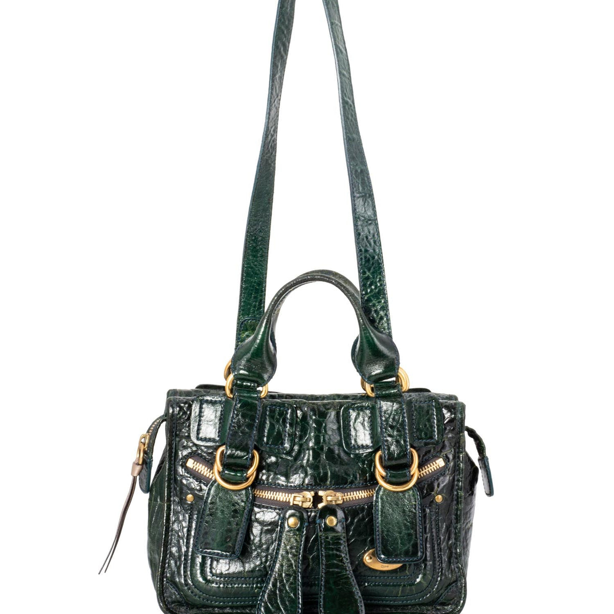 Chloe Leather Top Handle  Bag Green