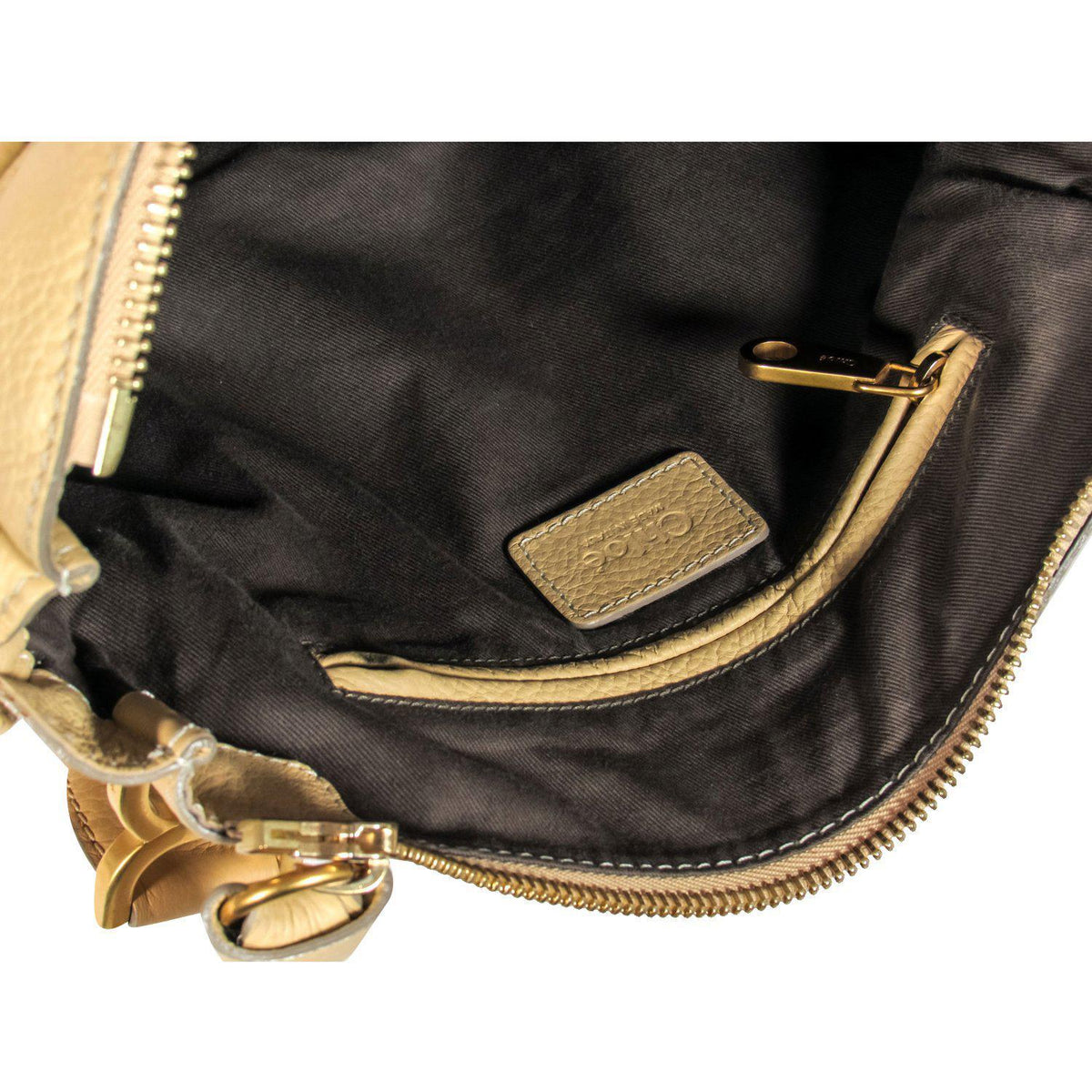 Chloe - Light Yellow Pebbled Leather "Marcie" Convertible Satchel