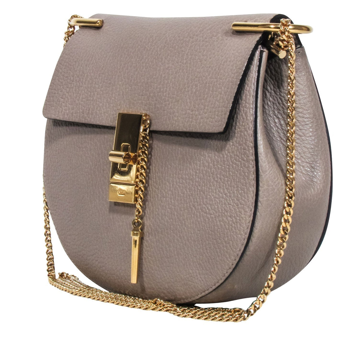 Chloe - Motty Grey Grained Lambskin Drew Shoulder Bag