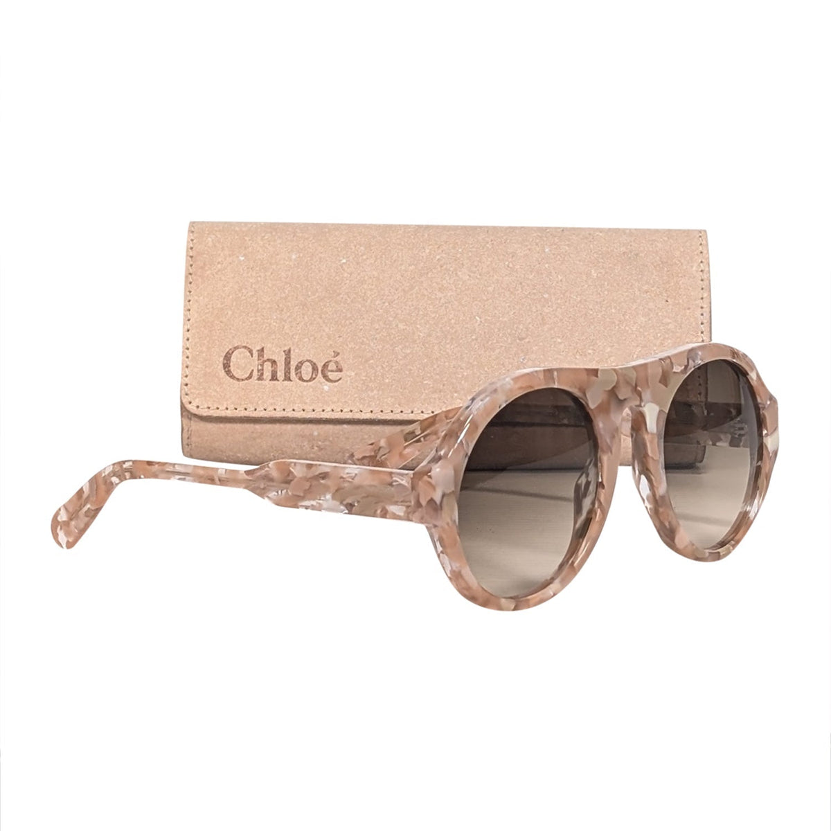Chloe - Pink Recycled Acetate Round Sunglasses