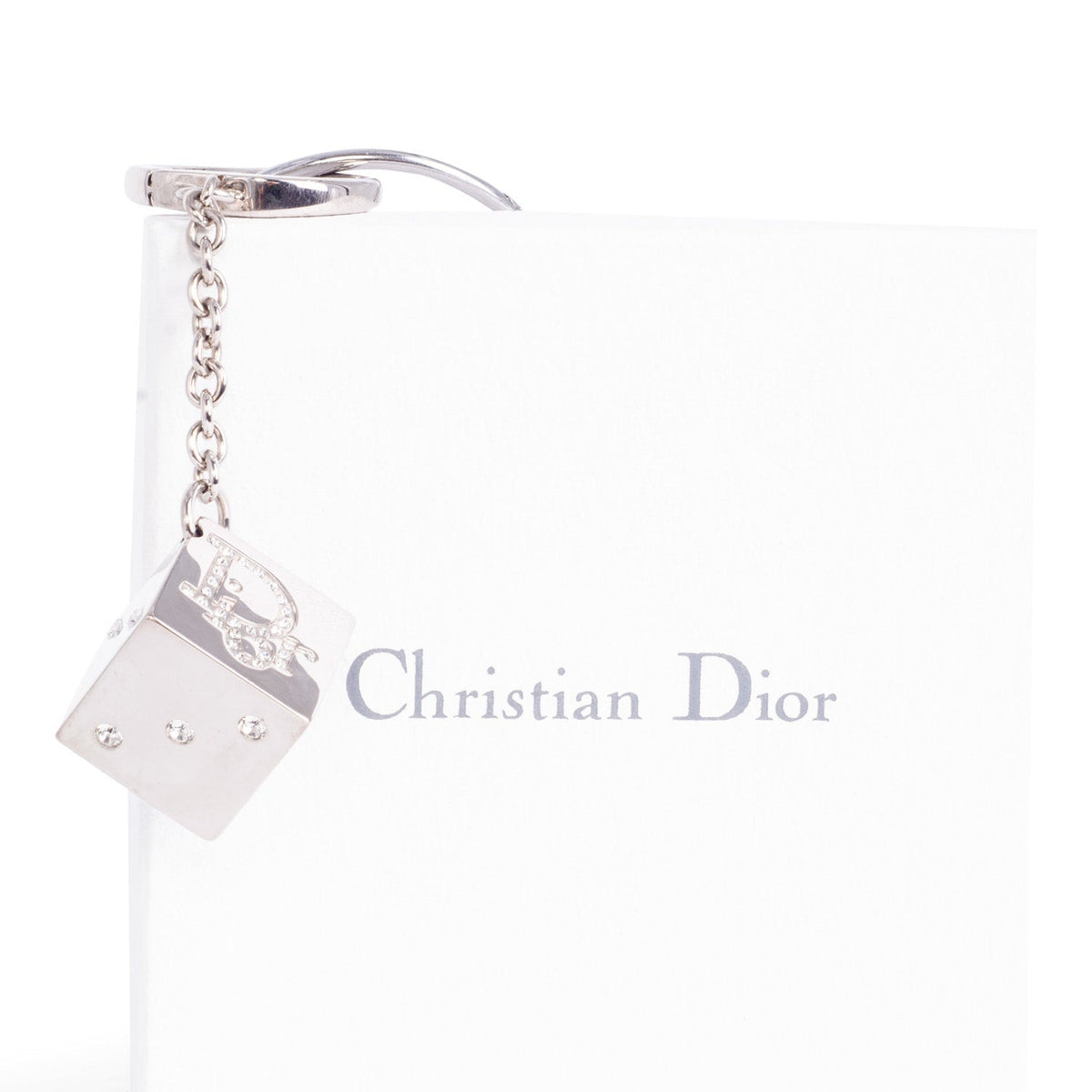 Christian Top quality Dior CD Logo Swarovski Crystal Dice Bag Charm Silver