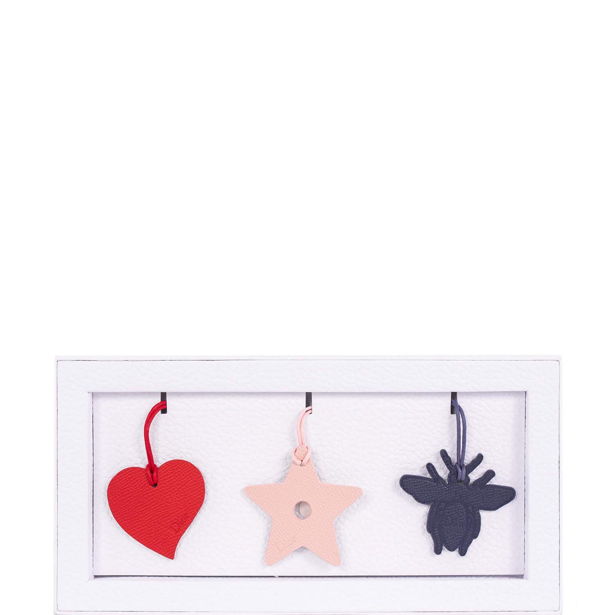 Christian Top quality Dior Leather Three Bag Charms Set Multicolor