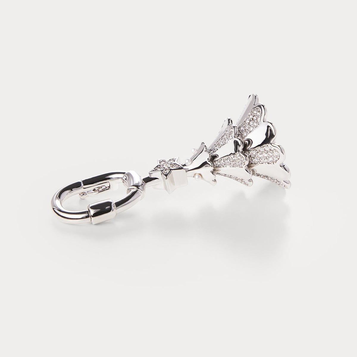 Half Diamond Silver—Christmas Tree Bag Charm
