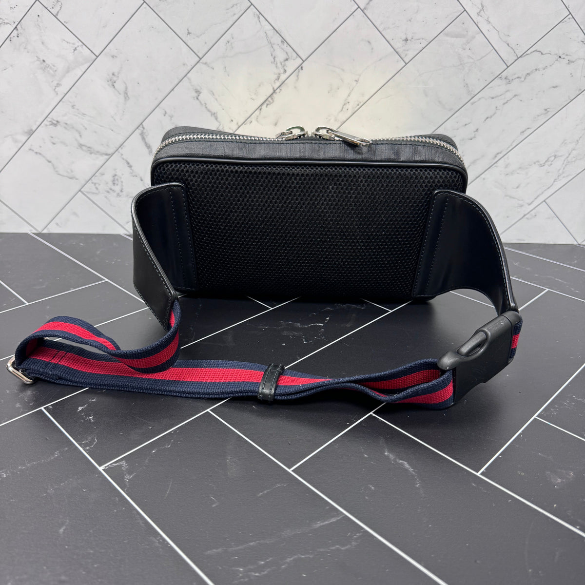 Gucci Black GG Coated Canvas Bum Bag