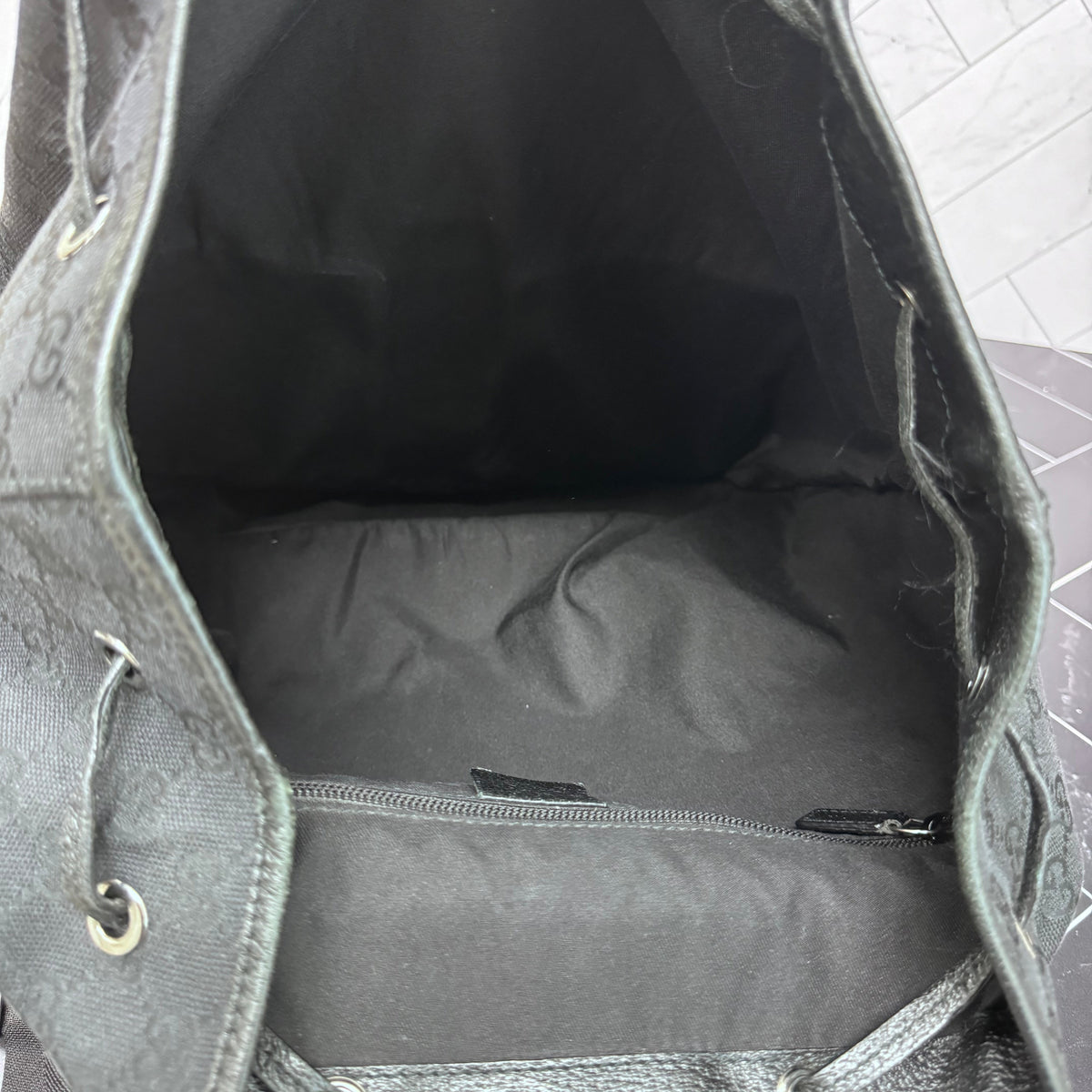 Gucci Black Canvas Backpack