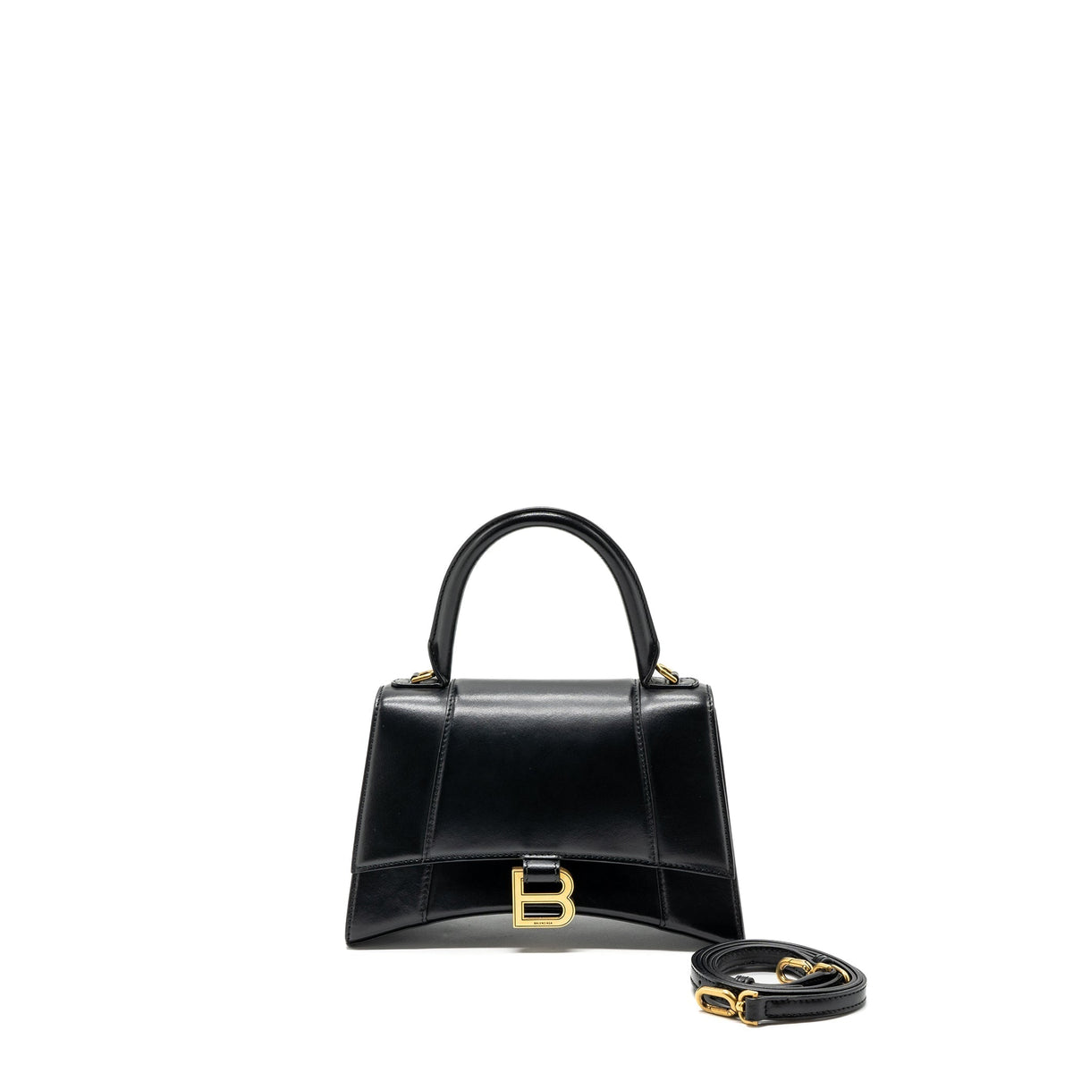 balenciaga small Hourglass bag calfskin black GHW