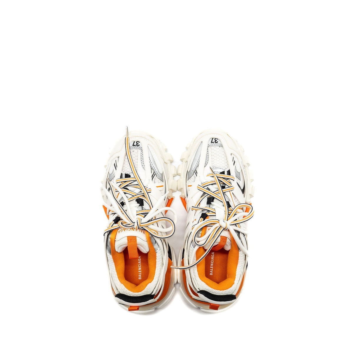 balenciaga Size 37 Track Sneakers White/Orange