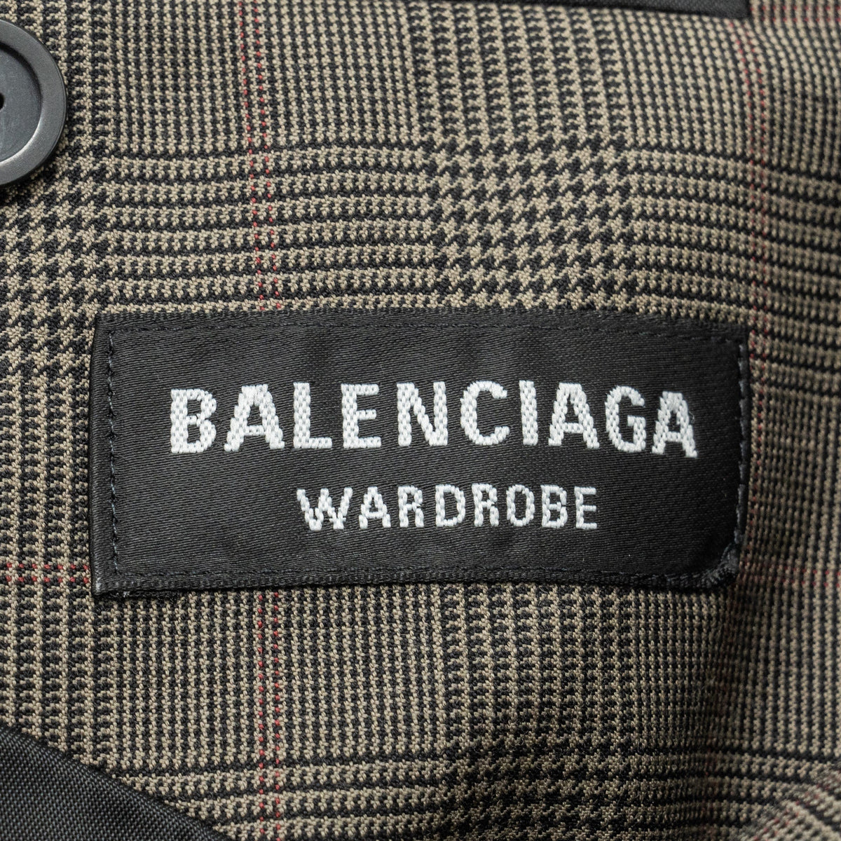 balenciaga Size 42 Checked Single-Breasted Blazer Wool Dark Grey