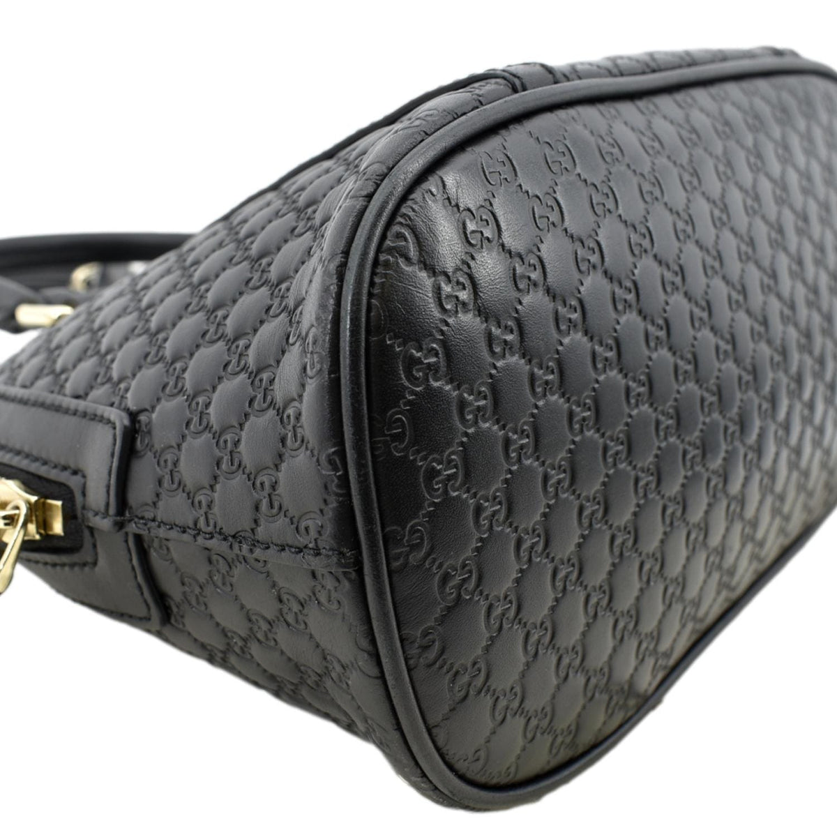 GUCCI Mini Dome Leather Crossbody Bag Black 449654