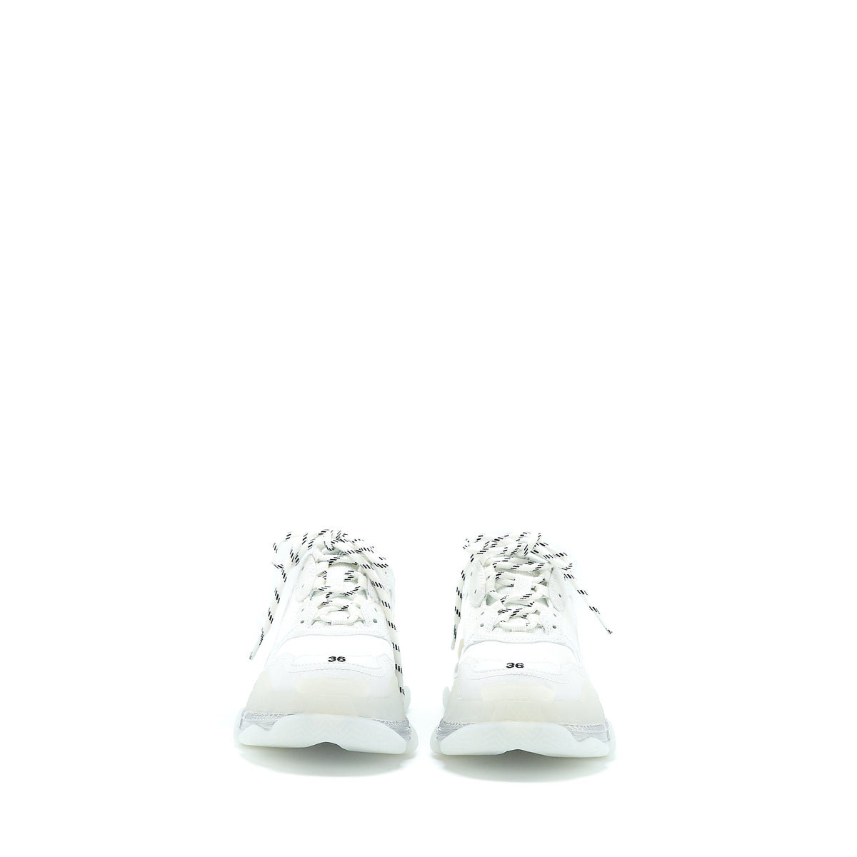balenciaga Size 36 Triple S Sneakers Clear Sole in White Double Foam/Mesh