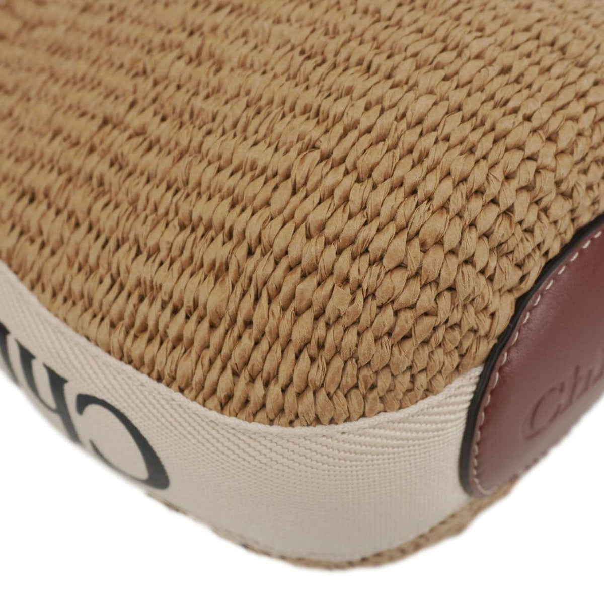 Chloe Woody Raffia Basket Tote Bag Brown