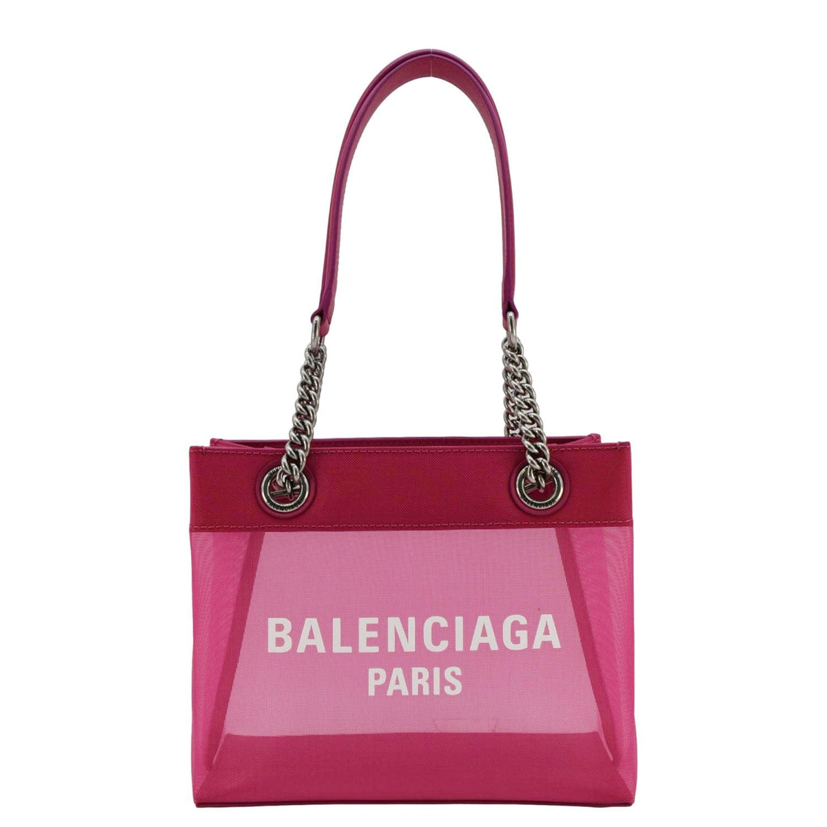 balenciaga Duty Free Mesh Tote Bag Fuchsia