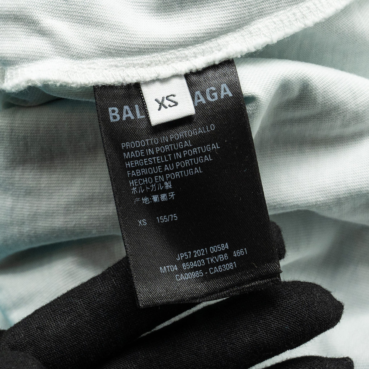 balenciaga size XS ripped oversized logo hoodie blue