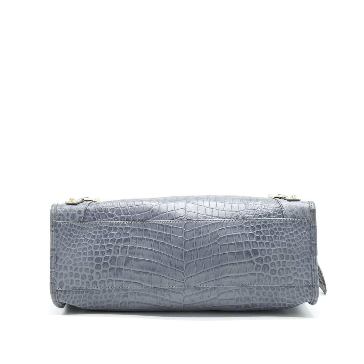 balenciaga Medium Embossed Calfskin Bag in Grey SHW