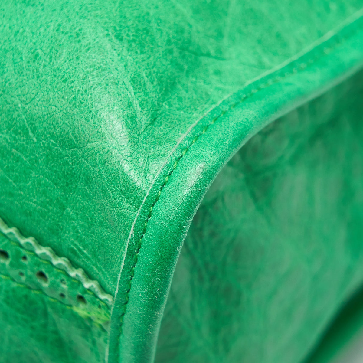 balenciaga Lace City Bag Green SHW