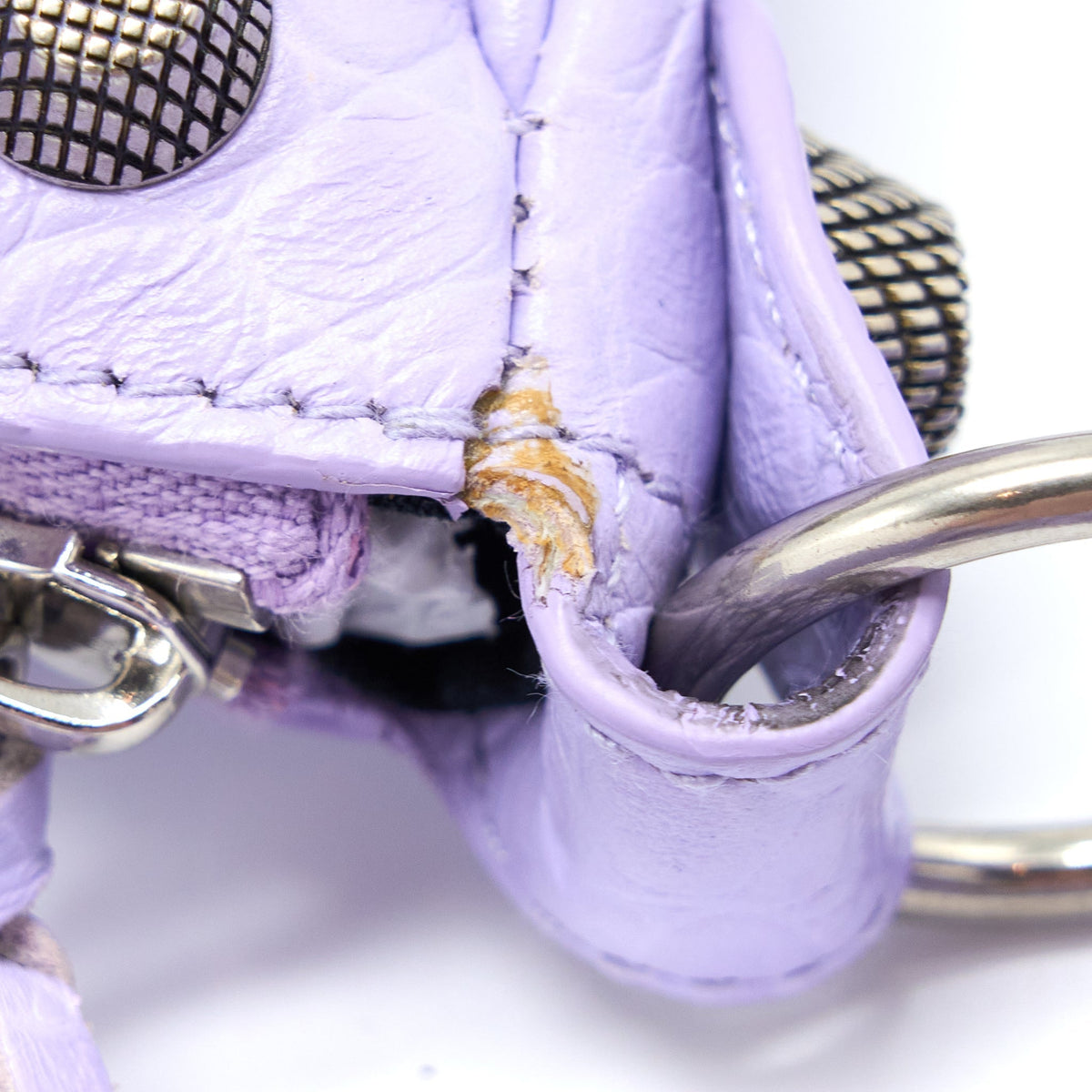 balenciaga Le Cagole XS Shoulder Bag Croc Embossed Calfskin Light Purple SHW