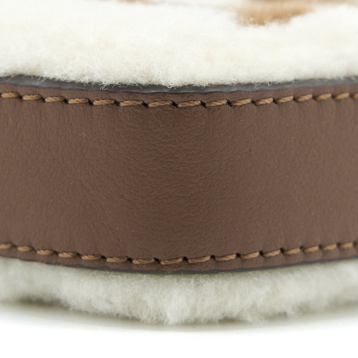 Top quality Fendi Zippy Colin Purse Bag Charm Shearling White/Brown SHW