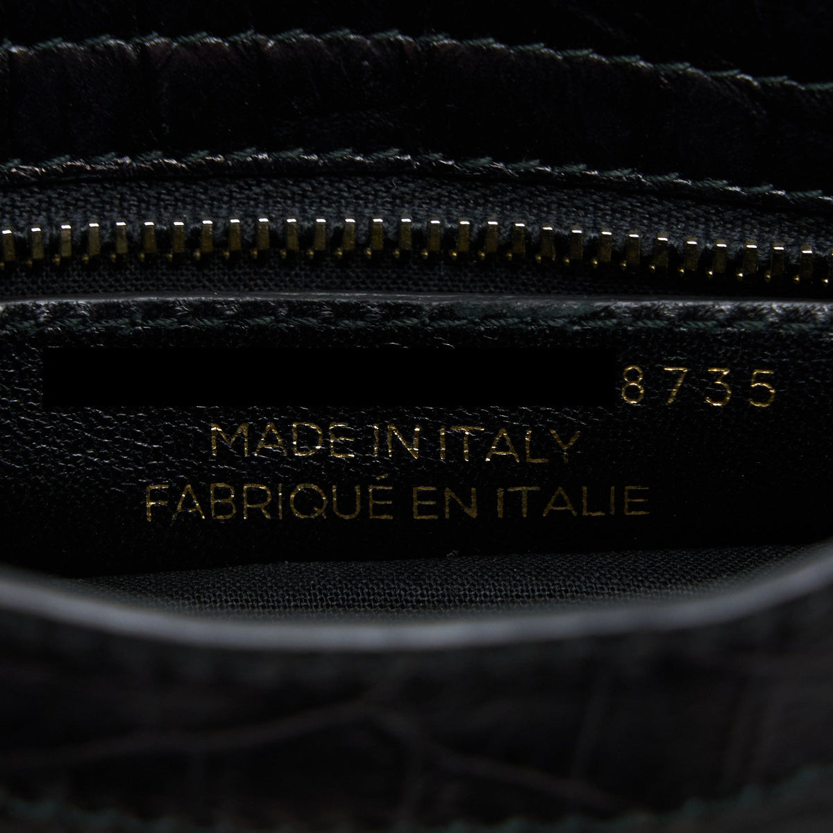 balenciaga Mini City Croc-Embossed Calfskin Black GHW