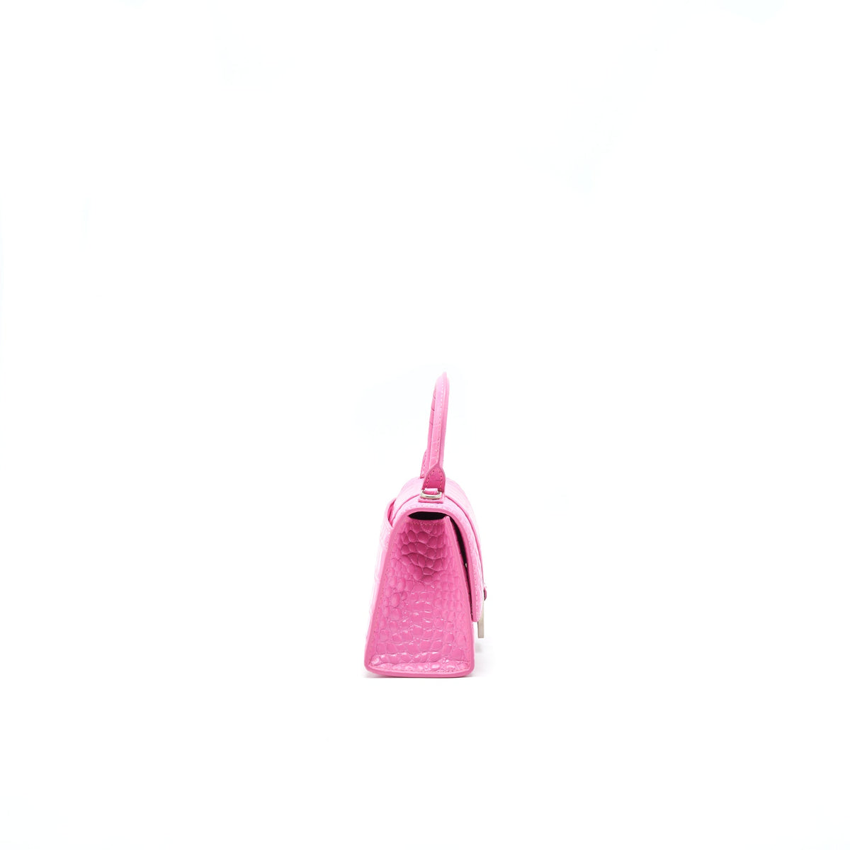 balenciaga Hourglass XS croc-effect leather Tote Pink