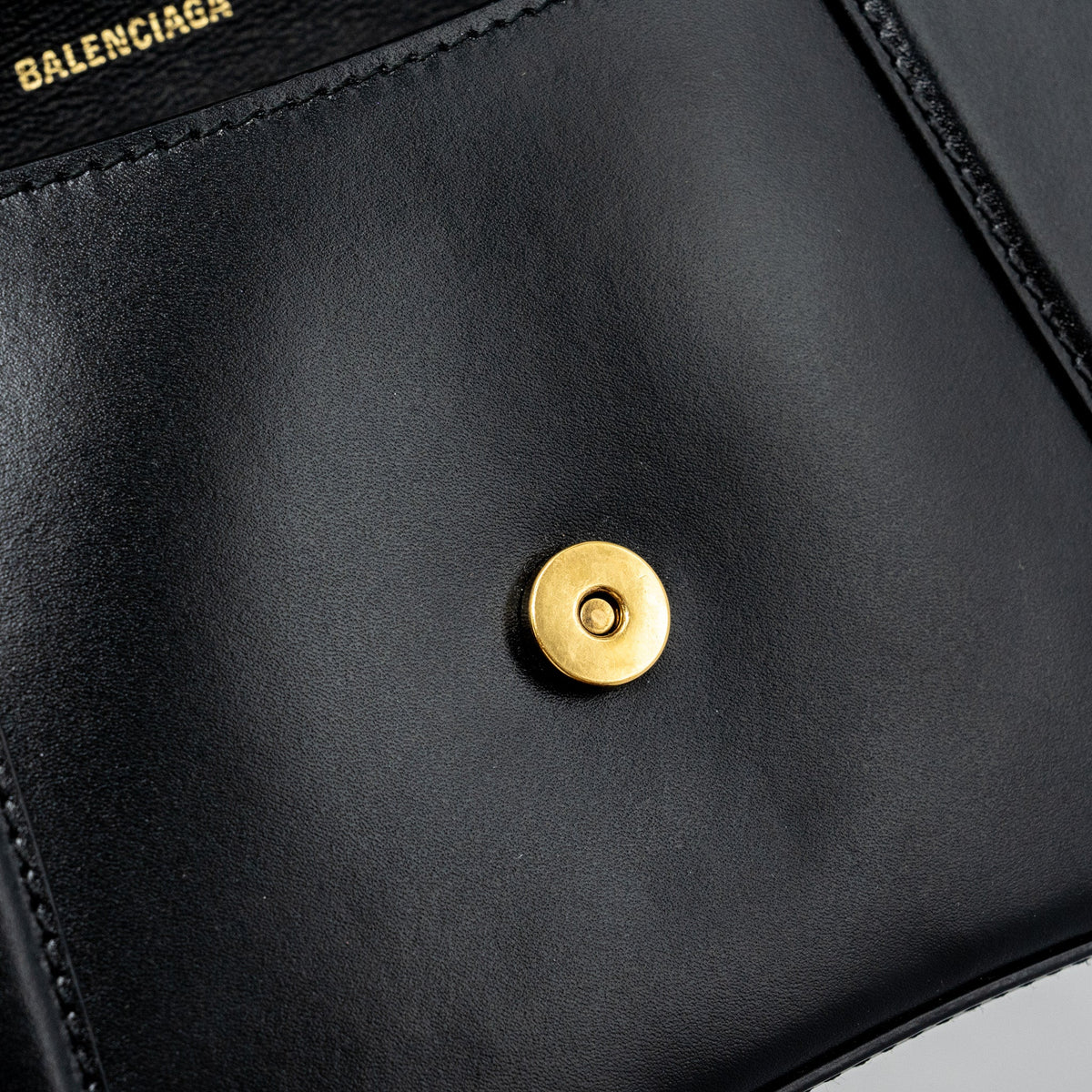 balenciaga Hourglass S Calfskin Black GHW