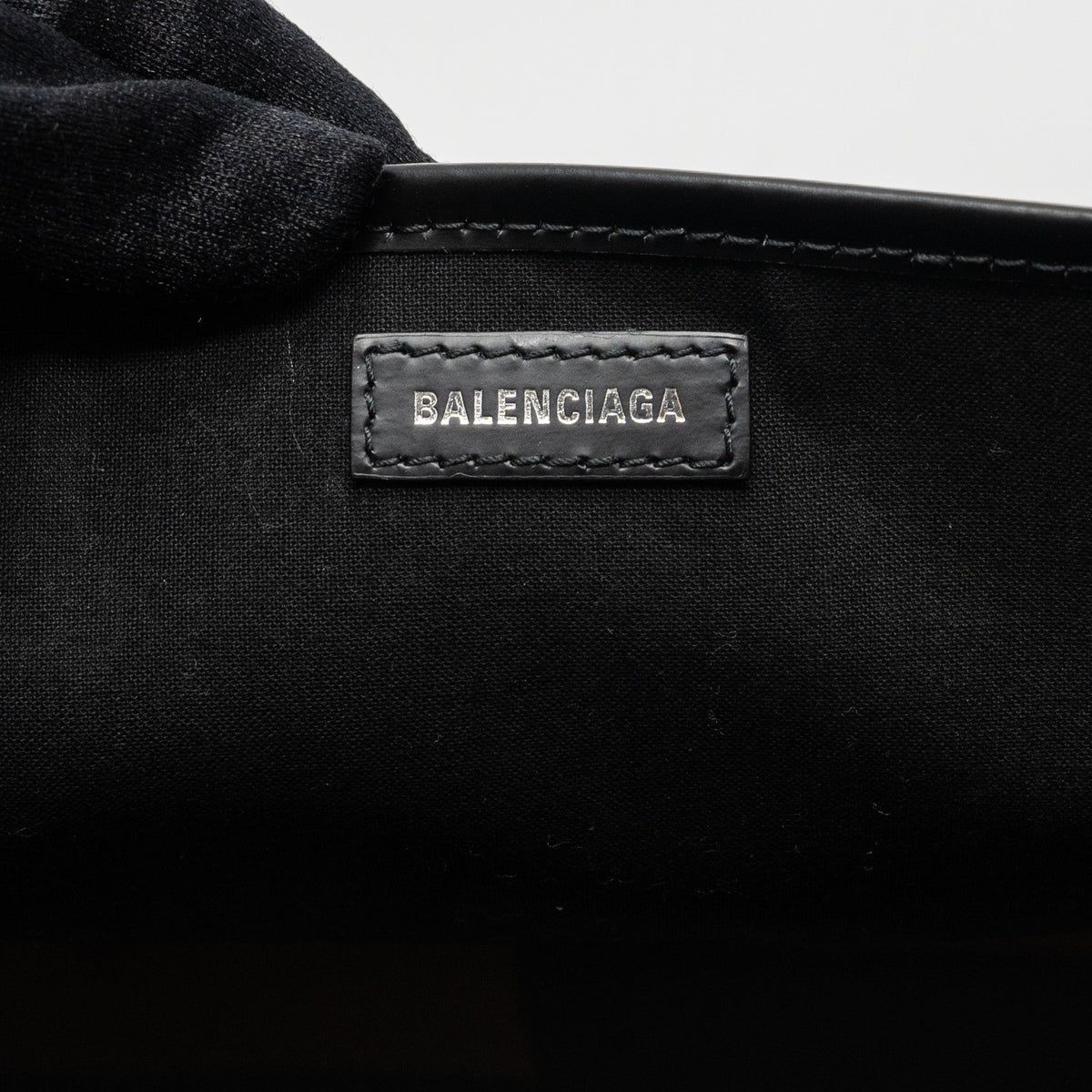 balenciaga Cabas Tote Bag Canvas/Calfskin Beige/Black SHW