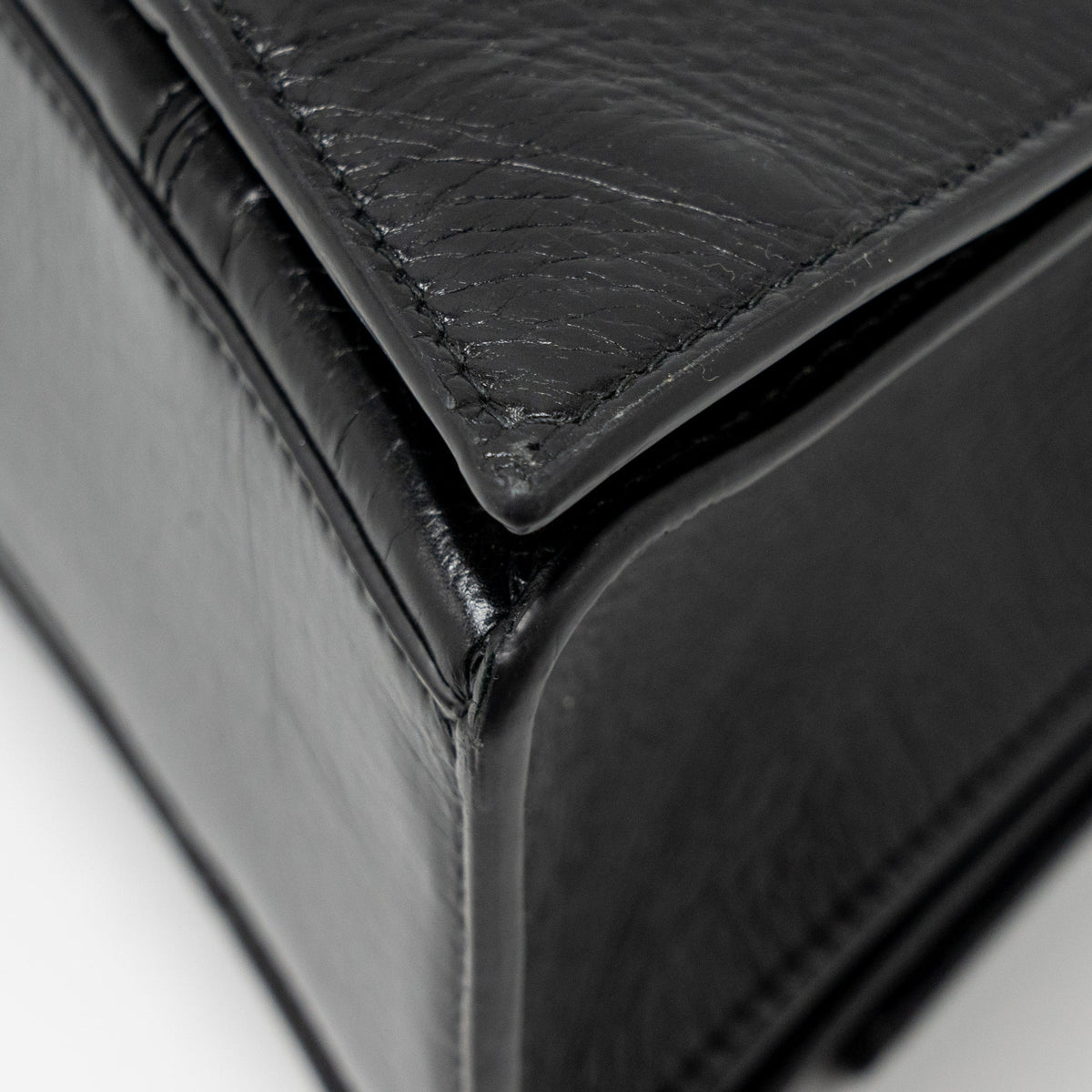 balenciaga Medium Crush Shoulder Bag Calfskin Leather Black SHW