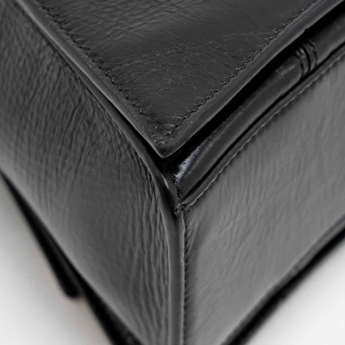 balenciaga Medium Crush Shoulder Bag Calfskin Leather Black SHW