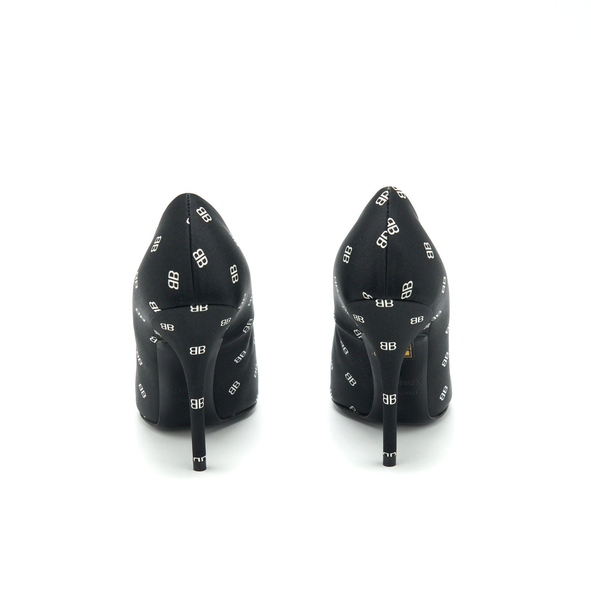 balenciaga Size 36 Satin BB Knife Heels Black