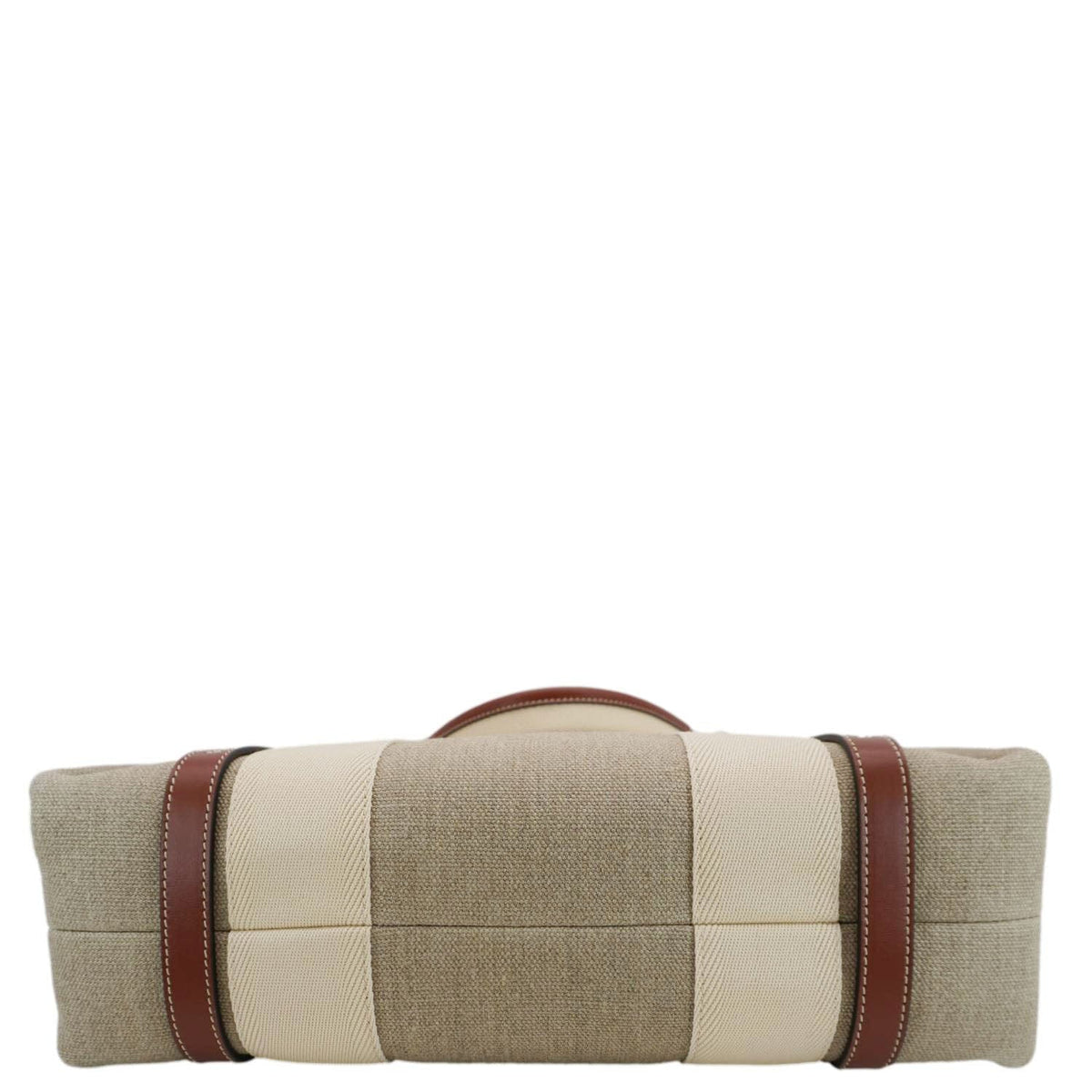 Chloe Woody Striped Canvas Tote Bag Beige