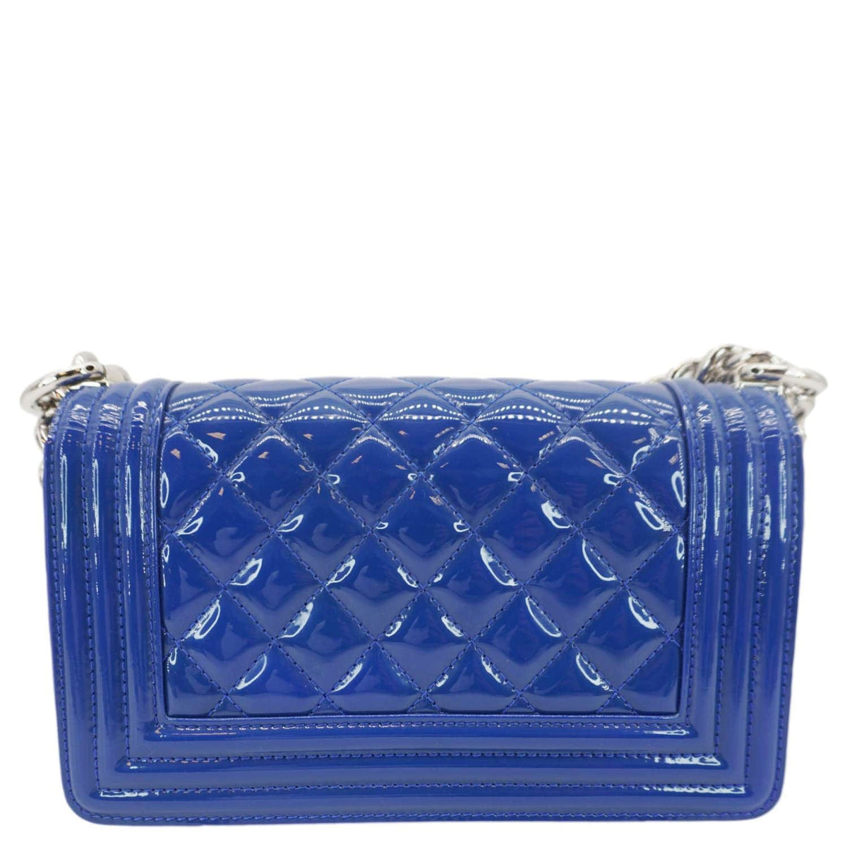 Chanel Boy Flap Small Plexiglass Patent Leather Crossbody Bag Blue