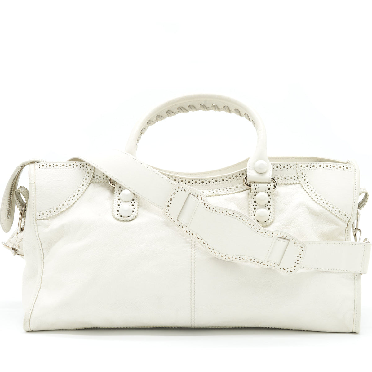 balenciaga Giant City Bag White SHW