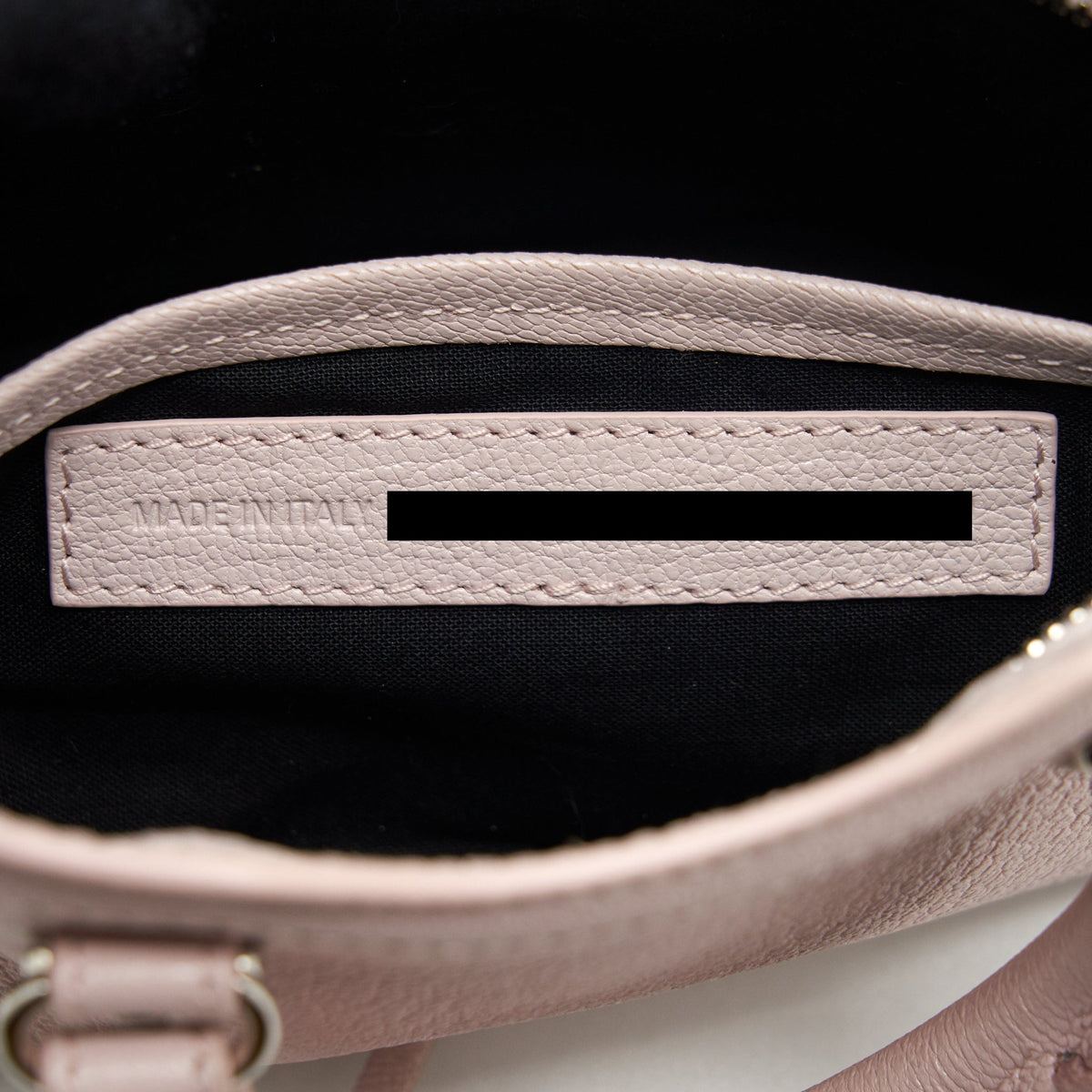 balenciaga Nano Classic Metallic edge city bag light pink SHW